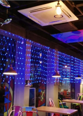 Новорічна святкова гірлянда сітка 120 Led прозорий провід 1,5х1,2 м (473549-Prob) Синя Unbranded (255243153)