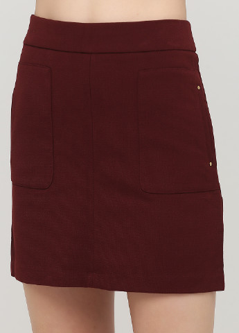 Бордовая кэжуал однотонная юбка H&M