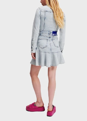 Голубое джинсовое платье Karl Lagerfeld Jeans однотонное