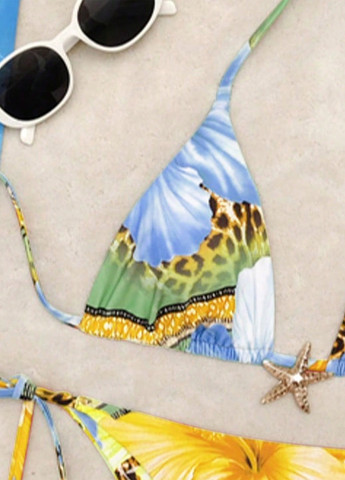 Комбінований літній купальник (ліф, трусики) бікіні, роздільний SHEIN