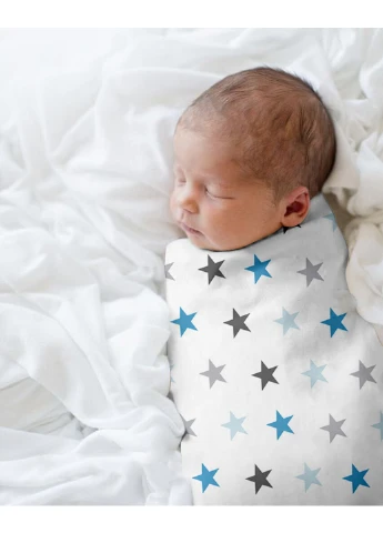 Набір пелюшок бязь GALAXY STARS GREY BLUE (2 шт) Cosas (250498787)