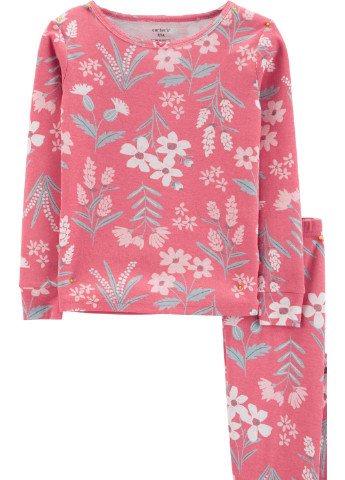 Розовая всесезон пижама для девочки 2шт Carter's