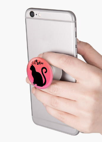 Попсокет (Popsockets) держатель для смартфона Cat Mom (8754-2840) Черный MobiPrint (221548582)