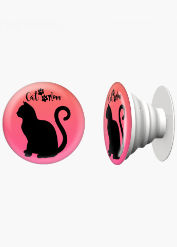 Попсокет (Popsockets) держатель для смартфона Cat Mom (8754-2840) Черный MobiPrint (221548582)