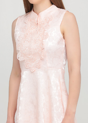 Светло-розовое коктейльное платье с юбкой-солнце Duocai однотонное