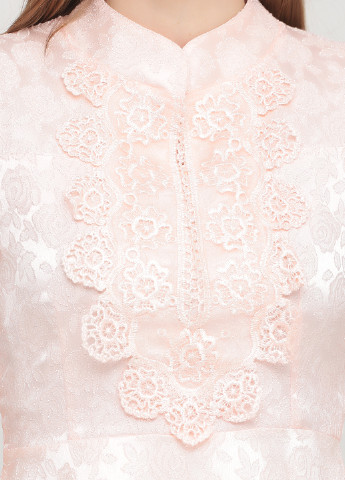 Светло-розовое коктейльное платье с юбкой-солнце Duocai однотонное