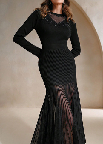 Черное кэжуал платье годе SHEIN однотонное