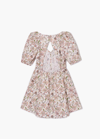 Світло-бежева кежуал сукня кльош, з відкритою спиною Cropp з малюнком