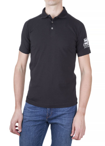 Черная мужская футболка поло ARMANI EA7 с логотипом