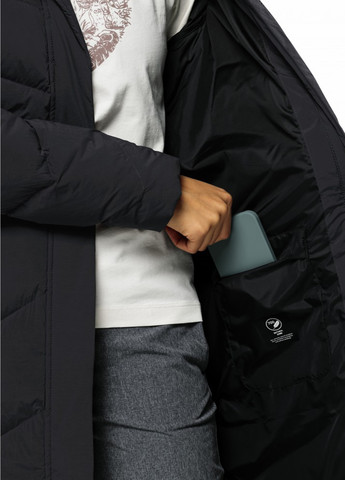 Черное зимнее Пальто Jack Wolfskin