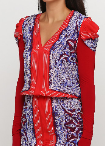 Красное кэжуал платье Patrizia Pepe с абстрактным узором