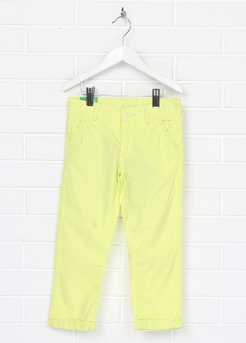Кислотно-жёлтые кэжуал летние прямые брюки United Colors of Benetton