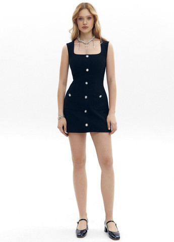 Черное кэжуал платье футляр Gepur однотонное