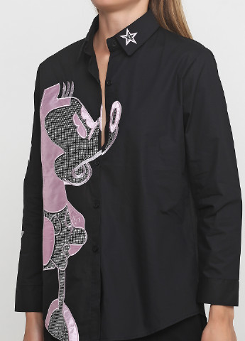Черная кэжуал рубашка с рисунком Fervente