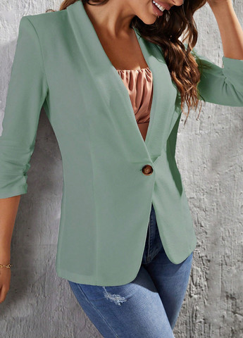 Мятный женский жакет SHEIN однотонный - демисезонный