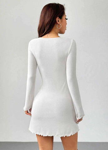 Белое кэжуал платье а-силуэт SHEIN однотонное