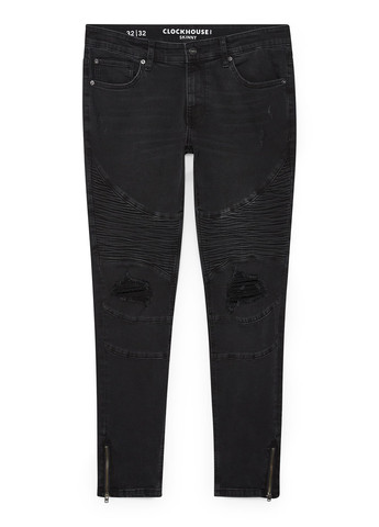 Черные демисезонные слим джинсы C&A