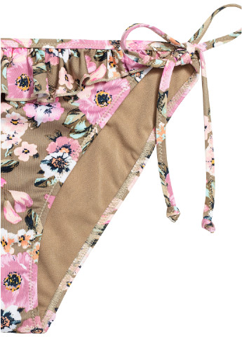 Розово-лиловые купальные трусики-плавки с цветочным принтом H&M