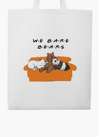 Эко сумка шоппер белая Вся правда о медведях (We Bare Bears) (9227-2890-WT-2) экосумка шопер 41*35 см MobiPrint (224806071)