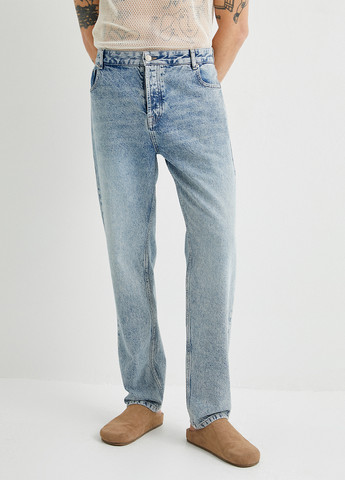 Голубые демисезонные прямые джинсы KOTON