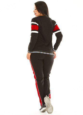 Костюм (толстовка, брюки) Primyana брючный однотонный чёрный спортивный