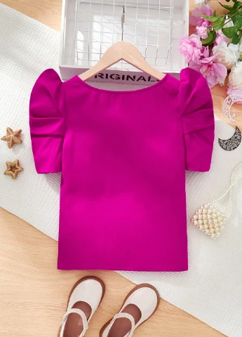 Фуксиновая однотонная блузка SHEIN летняя