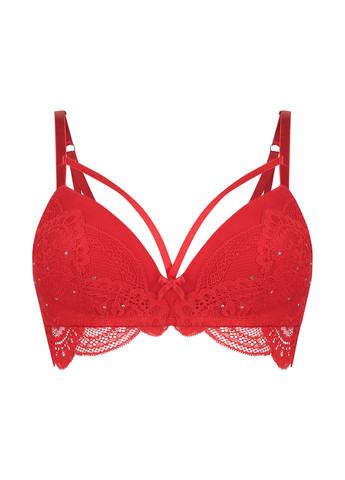 Красный бралетт бюстгальтер Hunkemoller без косточек полиамид