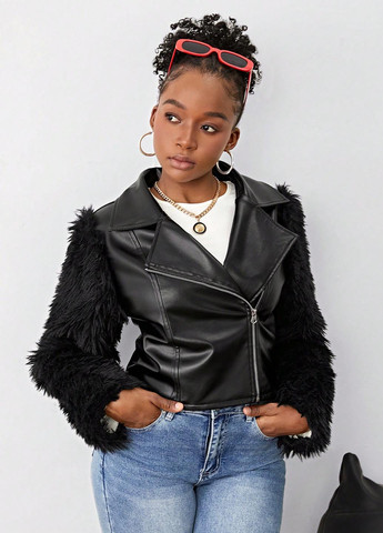 Чорна демісезонна куртка SHEIN