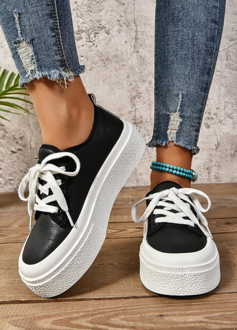 Кроссовки SHEIN чёрные демисезоны (340109387)