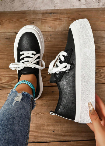 Кроссовки SHEIN чёрные демисезоны (340109387)