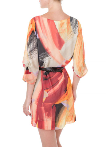 Оранжевое кэжуал платье Zimo с абстрактным узором