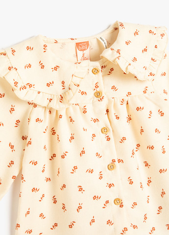 Бежевая цветочной расцветки блузка KOTON демисезонная