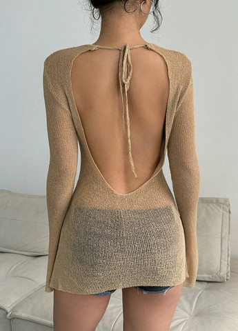 Бежевый демисезонный джемпер джемпер SHEIN