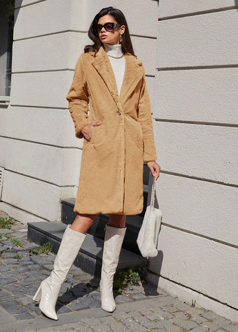 Пісочне зимнє Пальто однобортне SHEIN