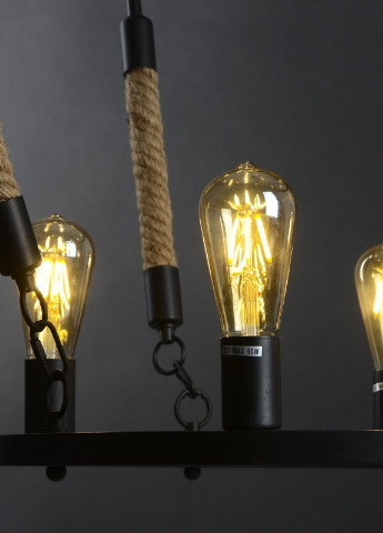 Люстра лофт подвесная свеча с канатом BL-335S/12 E27 BK Brille (253887407)