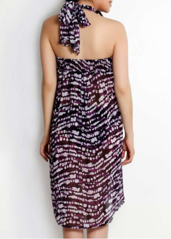 Фиолетовое кэжуал платье а-силуэт Marie Meili с абстрактным узором