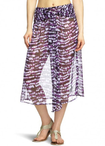 Фиолетовое кэжуал платье а-силуэт Marie Meili с абстрактным узором