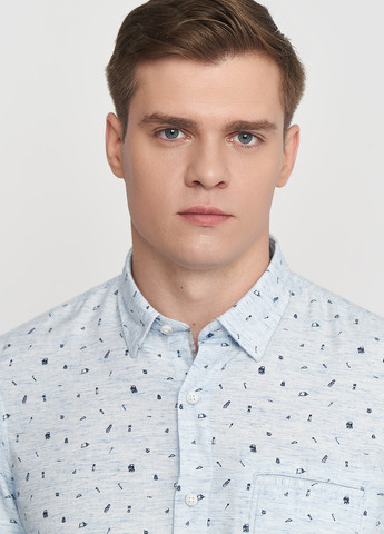 Голубой кэжуал рубашка с рисунком Lerros