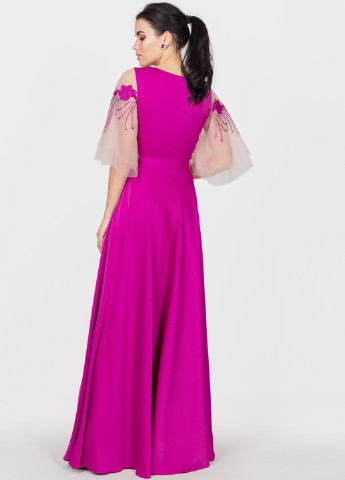 Фуксинова (кольору Фукія) вечірня сукня а-силует Seam однотонна