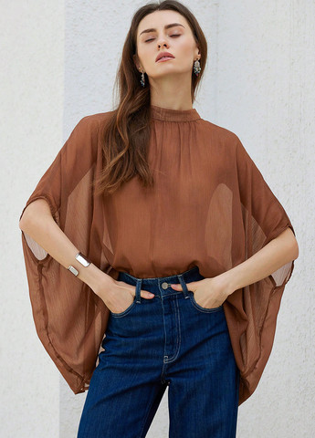 Світло-коричнева блуза SHEIN