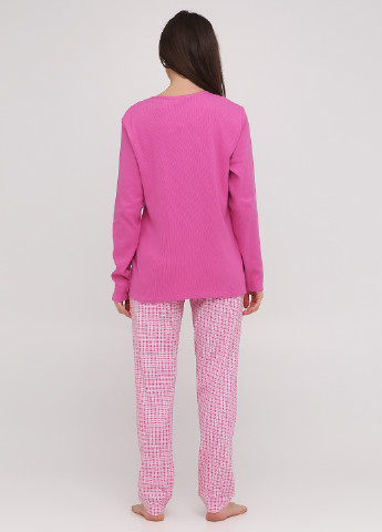 Розовая всесезон пижама (лонгслив, брюки) лонгслив + брюки SieLei