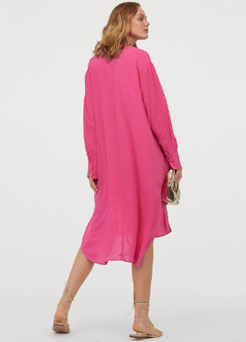Розовое кэжуал платье оверсайз H&M