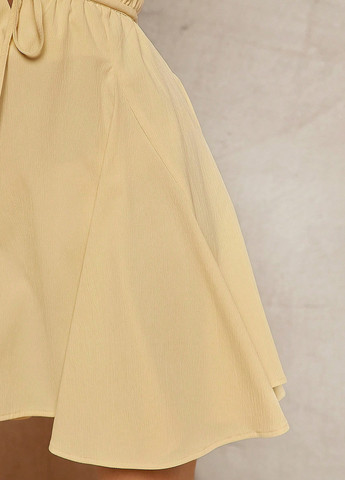 Желтое коктейльное, праздничный, кэжуал платье клеш, с открытыми плечами, с открытой спиной SHEIN однотонное