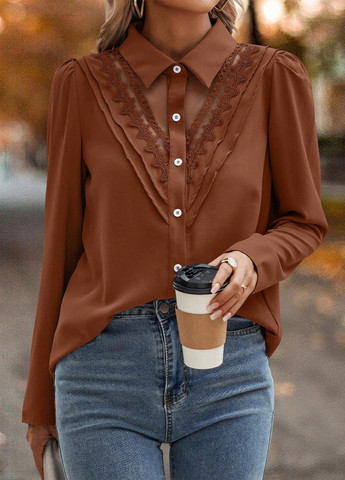 Коричневая блуза SHEIN