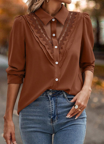 Коричневая блуза SHEIN