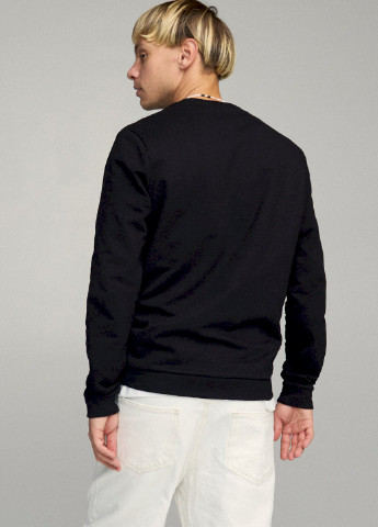 Чорний свитшот мужской basic /no flis/ YAPPI малюнок (254557606)