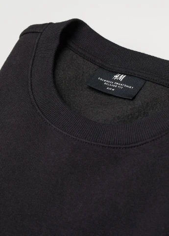 Черный свитшот H&M однотонный (250318472)