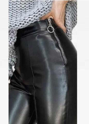 Черные зимние теплые кожаные лосины на меху "dendi" Fashion Girl