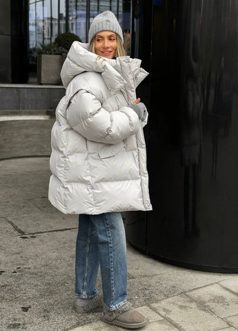 Світло-сіра зимня куртка куртка-трансформер No Brand