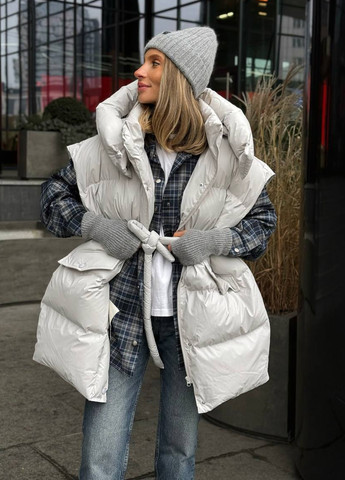 Світло-сіра зимня куртка куртка-трансформер No Brand